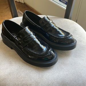 Girls Black Patent Oxford Shoes